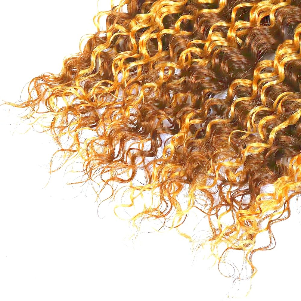 Lukcttr Highlight Honey Blonde Human Hair Ombre Deep Wave Bundles P2730-34 Inch