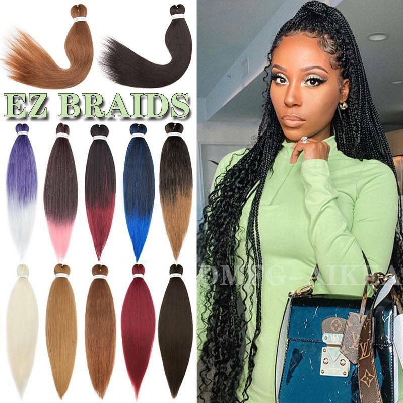 Pre-Stretched EZ Braiding Hair Extensions Ombre Jumbo Box Braids as Human Boho