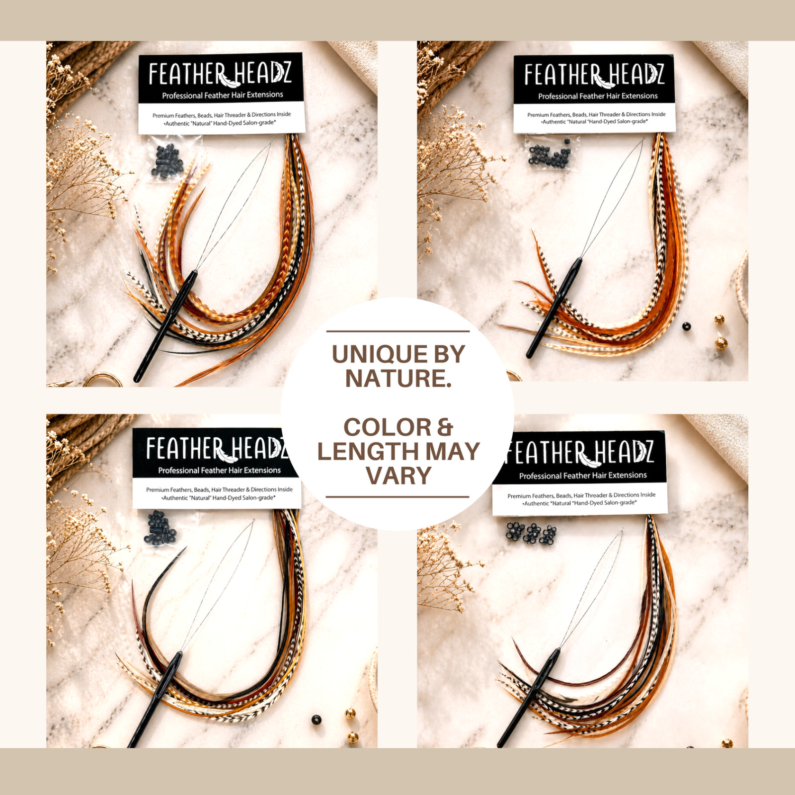*SALE* 21 pcs. Natural LONG 9-14″ Feather Extension, Whiting Farms + DIY Kit
