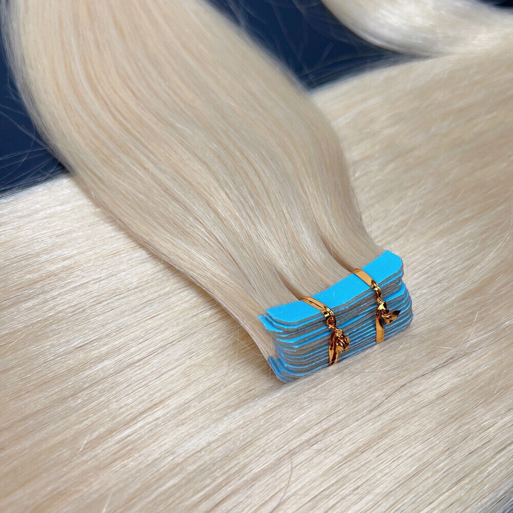 Tape in Human Hair Extensions Invisible Skin Weft Real Brazilian HairBalayage12A