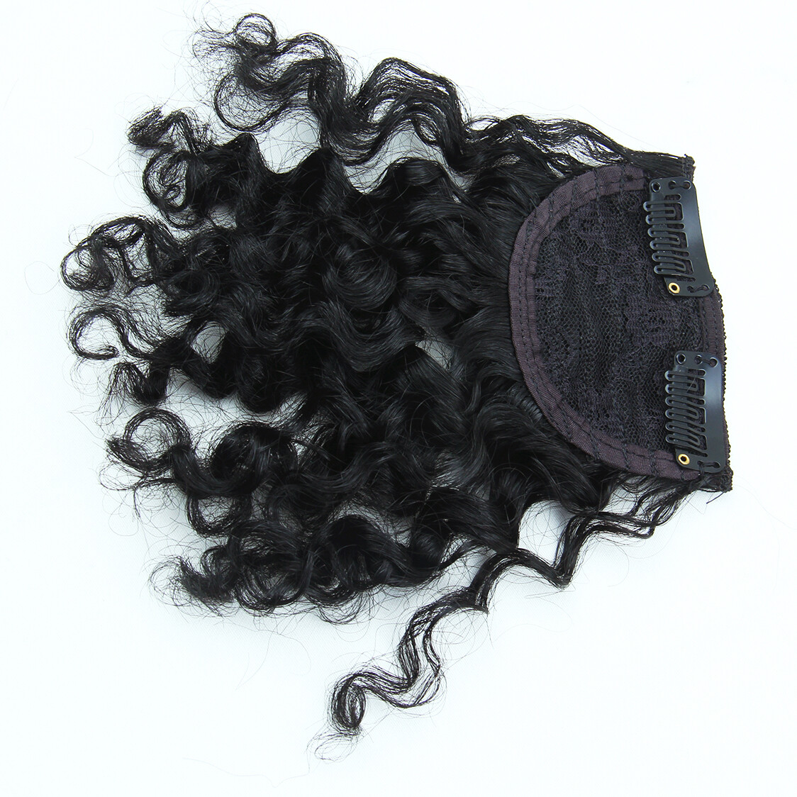 Short Afro Kinky Curly Hair Bangs Clip in 100% Human Hair Front Bangs Afro Bangs