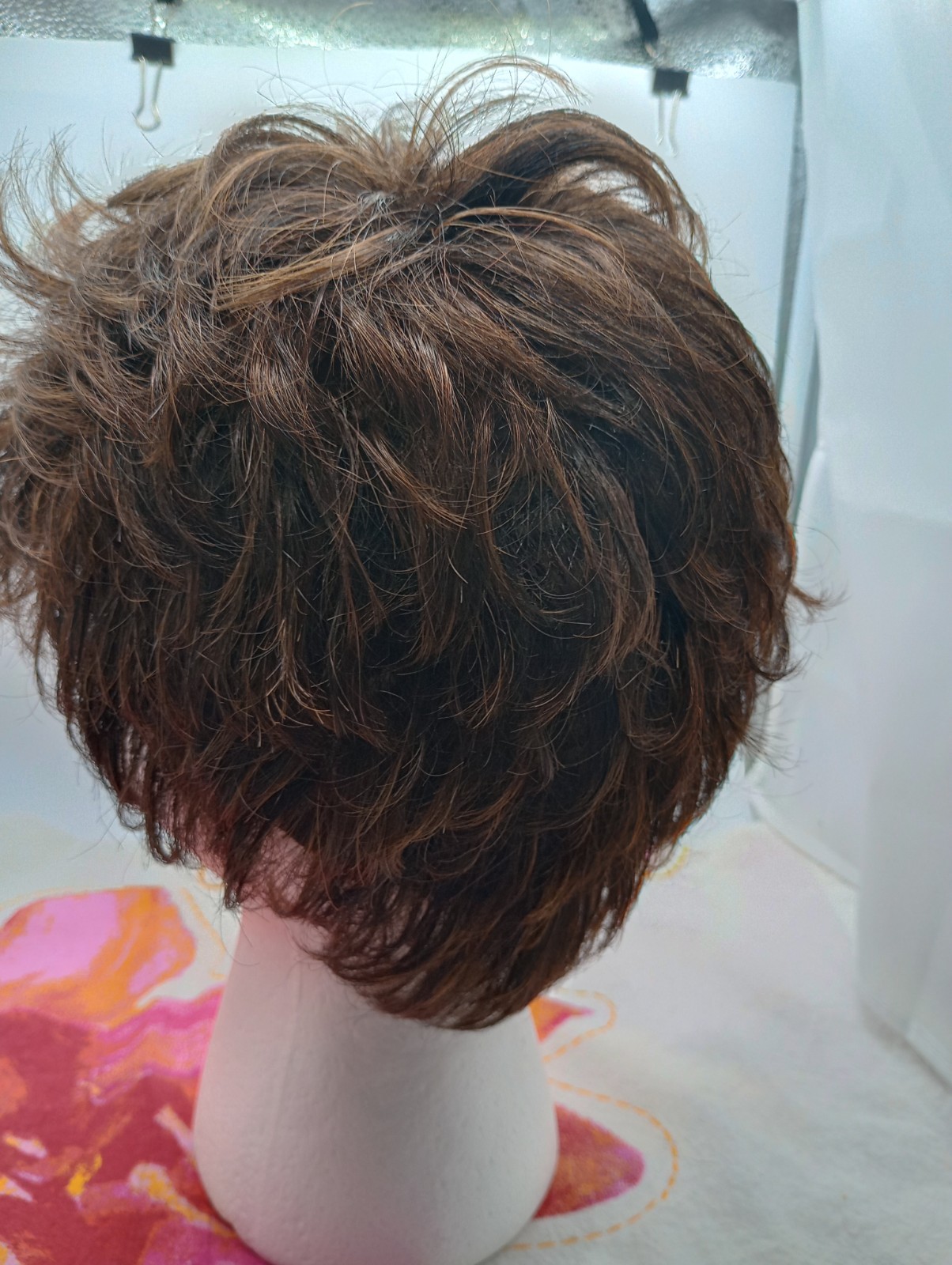 Wig Womens 100% Modacrylic Fiber*Made in Indonesia*Brown ” Shag Silhouette