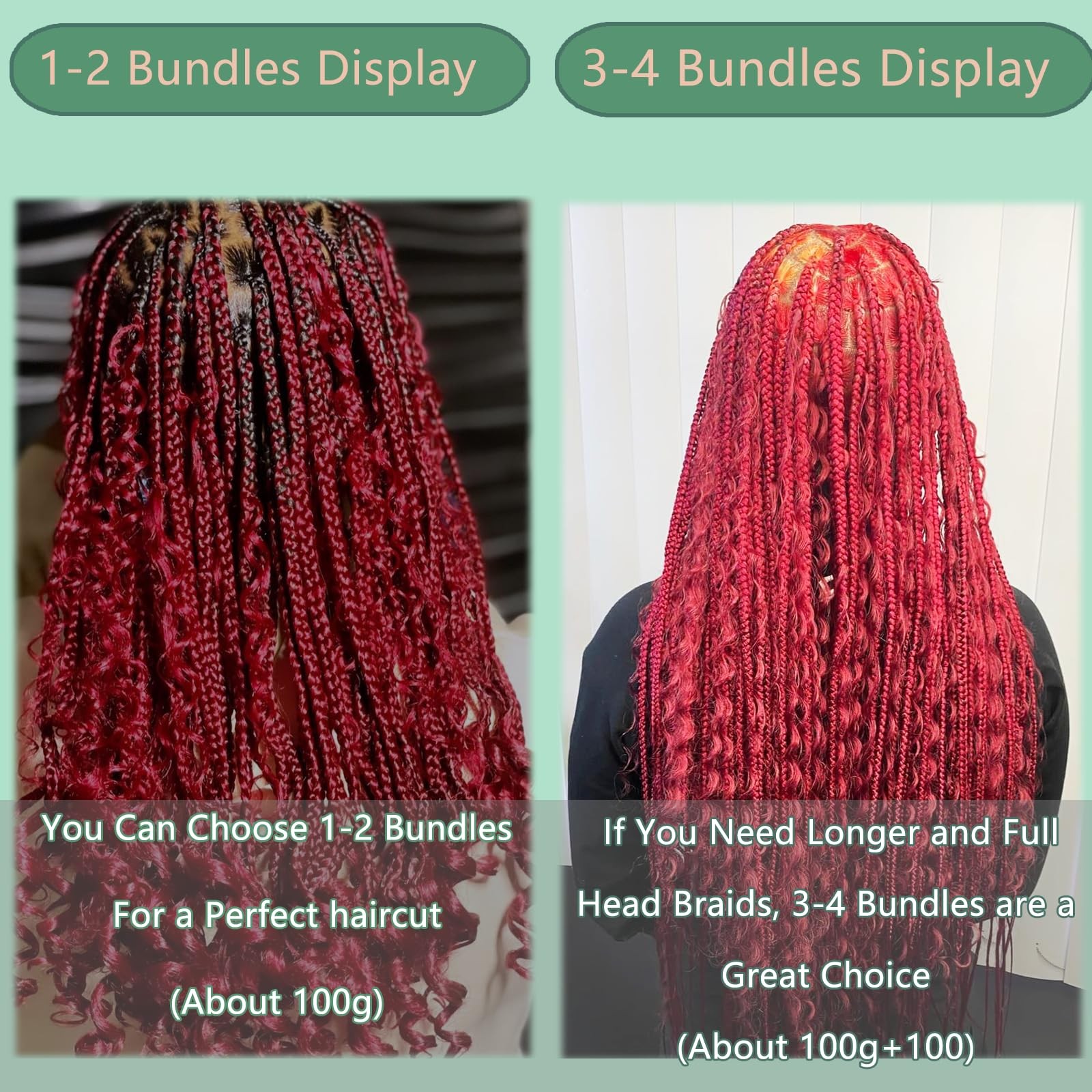 Eileen 99J Burgundy 20 Inch 100g 2 Bundles Deep Wave Bulk Human Hair for Braidin