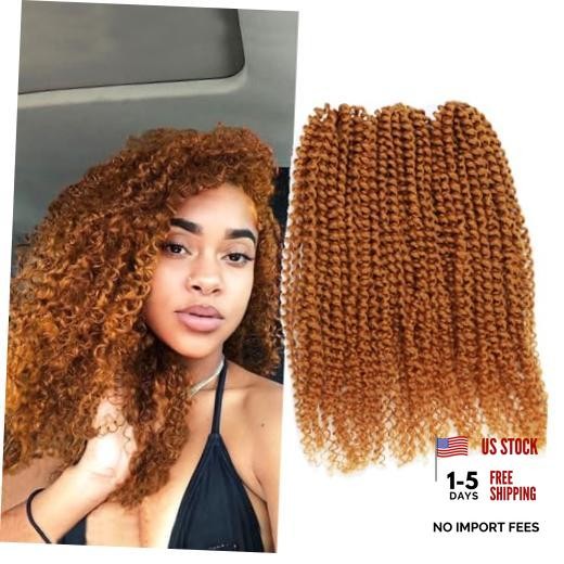 3pcs/pack Kinky Curl 12Inch Afro Kinky Twist Hair Crochet Braids ginger orange