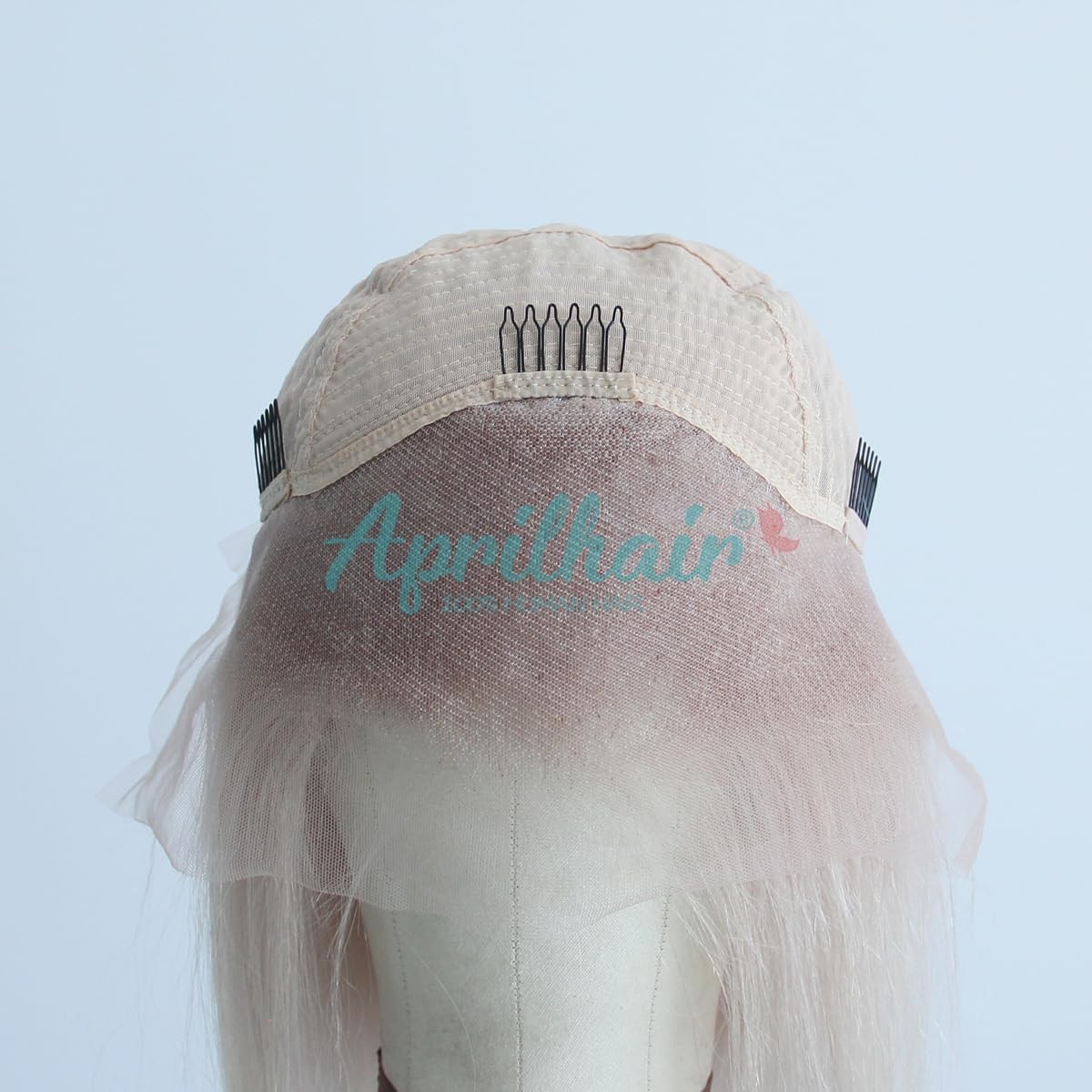 Aprilhair Pre-Plucked 60 White Platinum Blonde Bob Lace Front Wigs Straight