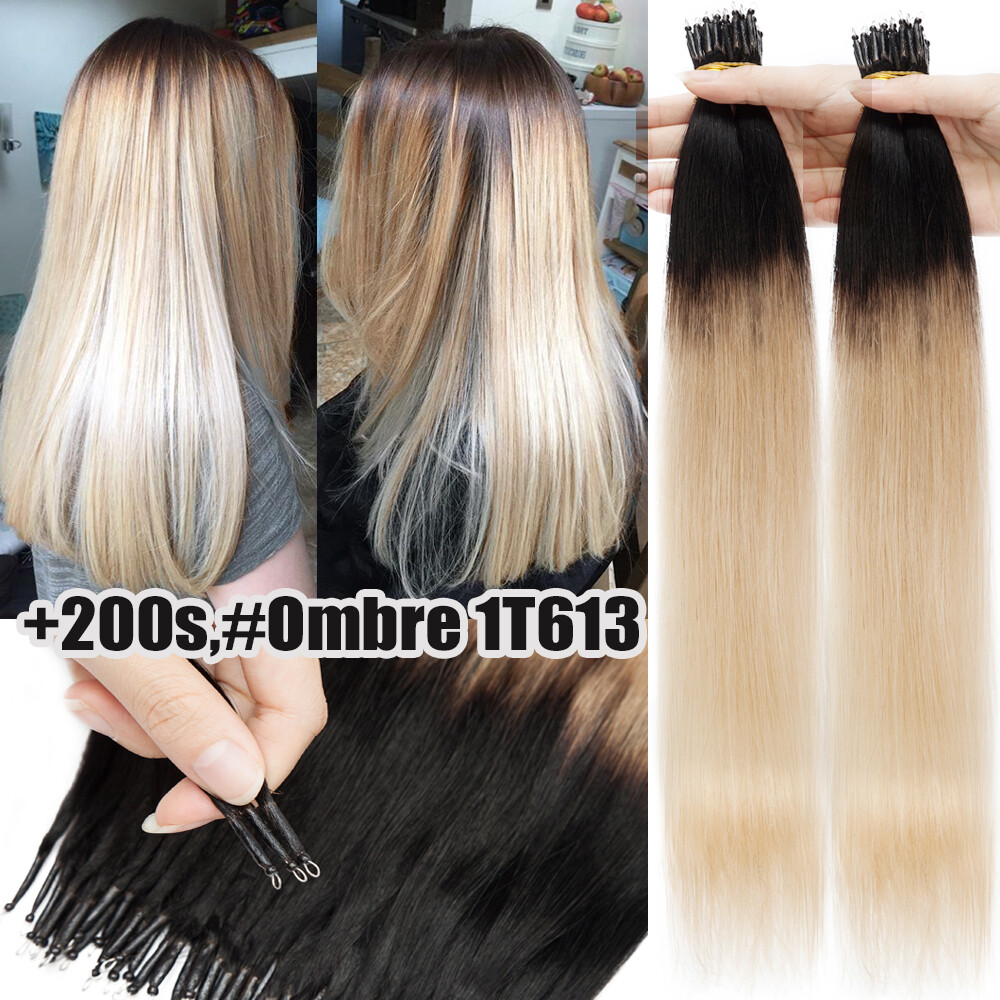 150G THICK Nano Ring Tip Real Human Hair Extensions Loop Nano Bead Bonds Tips 8A