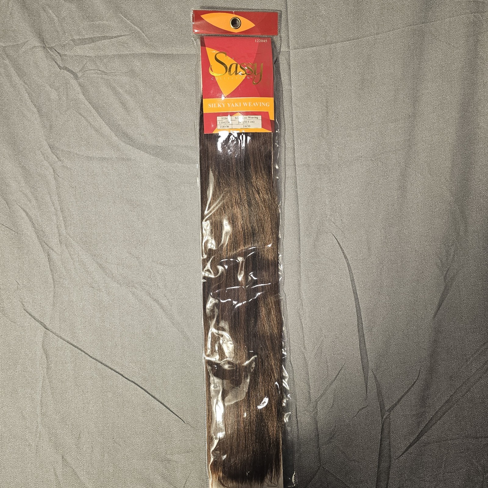 Sassy Collection 20″ F4/30 Silky Yaki Synthetic Weaving Hair – 1 Pack Sew-In
