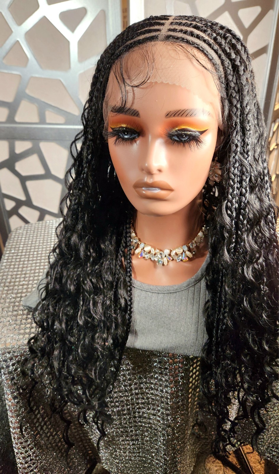 Boho Knotless Box Braids 13×6 Lace Front Curly Ends ProtectiveStyle Lightweight