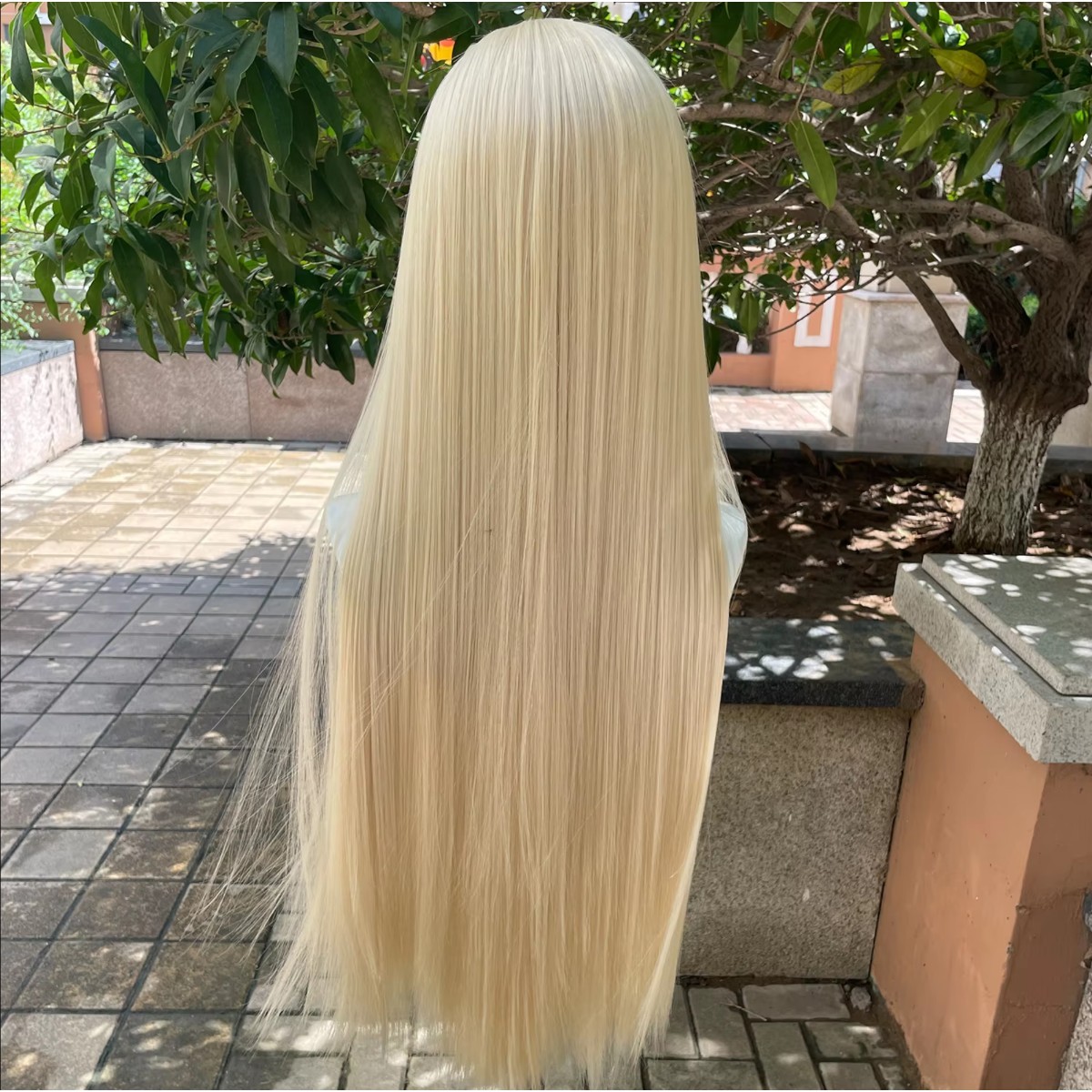 Natural Layered Frontal Lace Wigs Long Straight Blonde Heat Resistant Hair