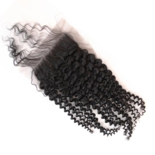 Brazilian Hair Lace Closure Curly Free/Middle/Three Part – Natural Black