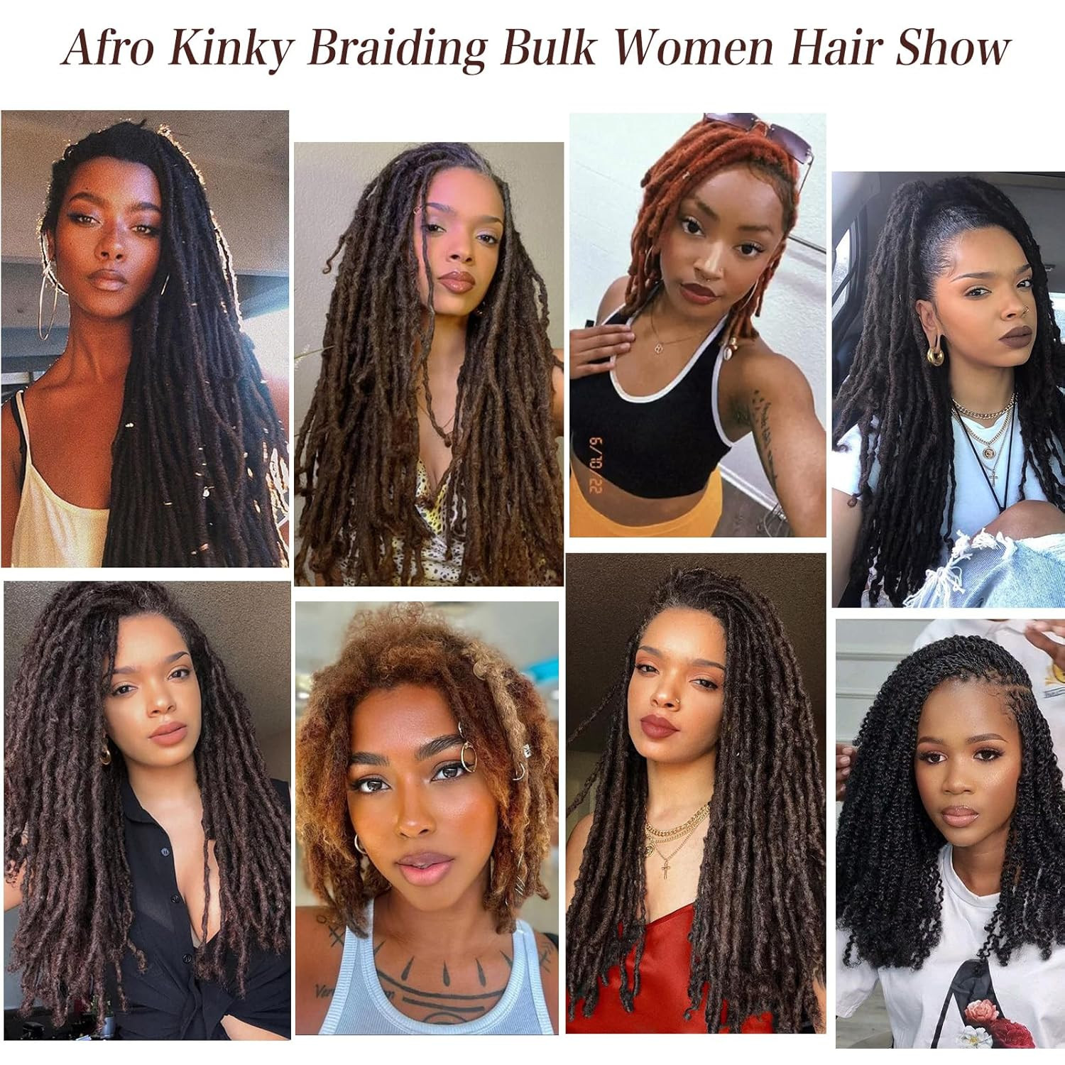 16 Inch 3 Bundles 90g Natural Black Afro Kinky Curly Braiding Bulk Hair For M…