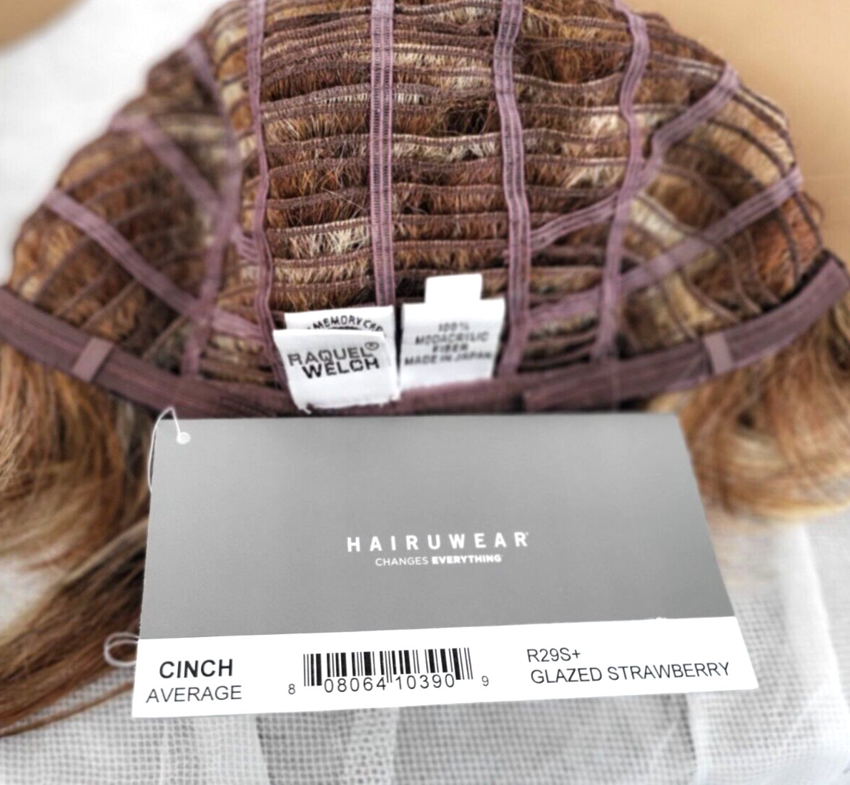 Cinch Raquel Welch wig standard cap NWT display R29S+ Glazed Strawberry