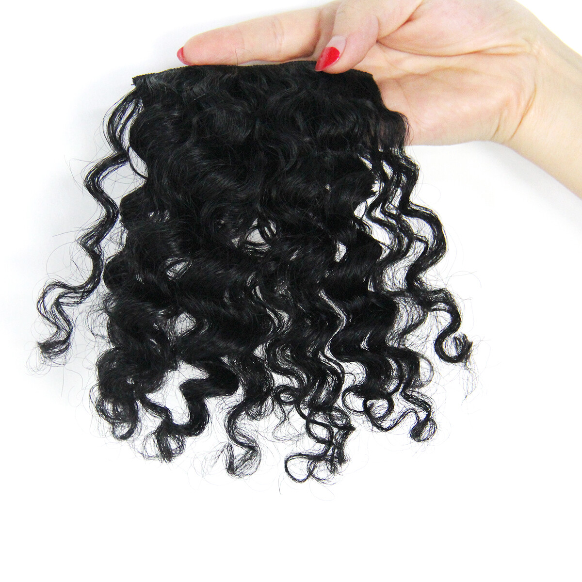 Short Afro Kinky Curly Hair Bangs Clip in 100% Human Hair Front Bangs Afro Bangs
