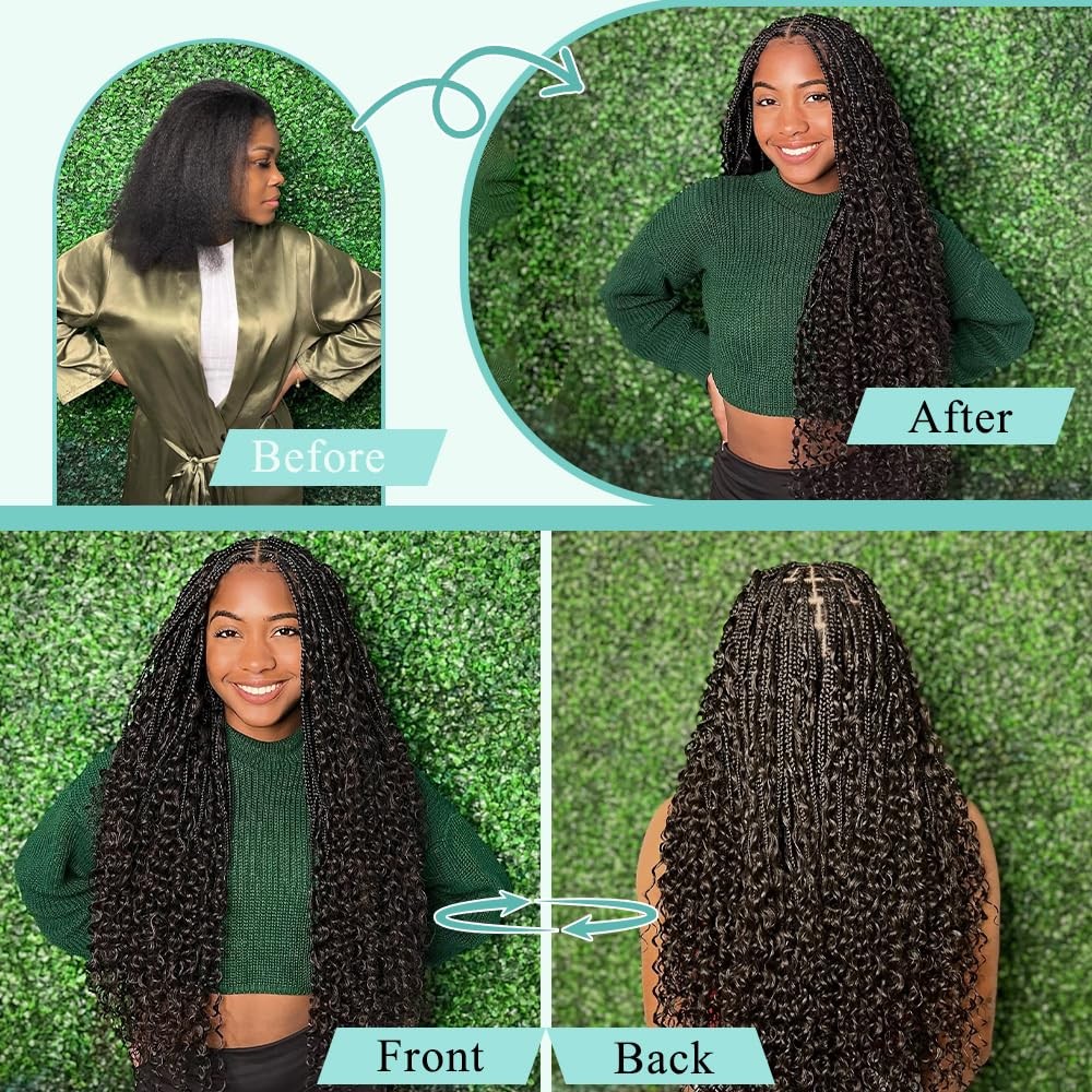 Goday Boho Hair For Braiding Hair 24 Inch 150G 6 Bundles/Pack Curly Human