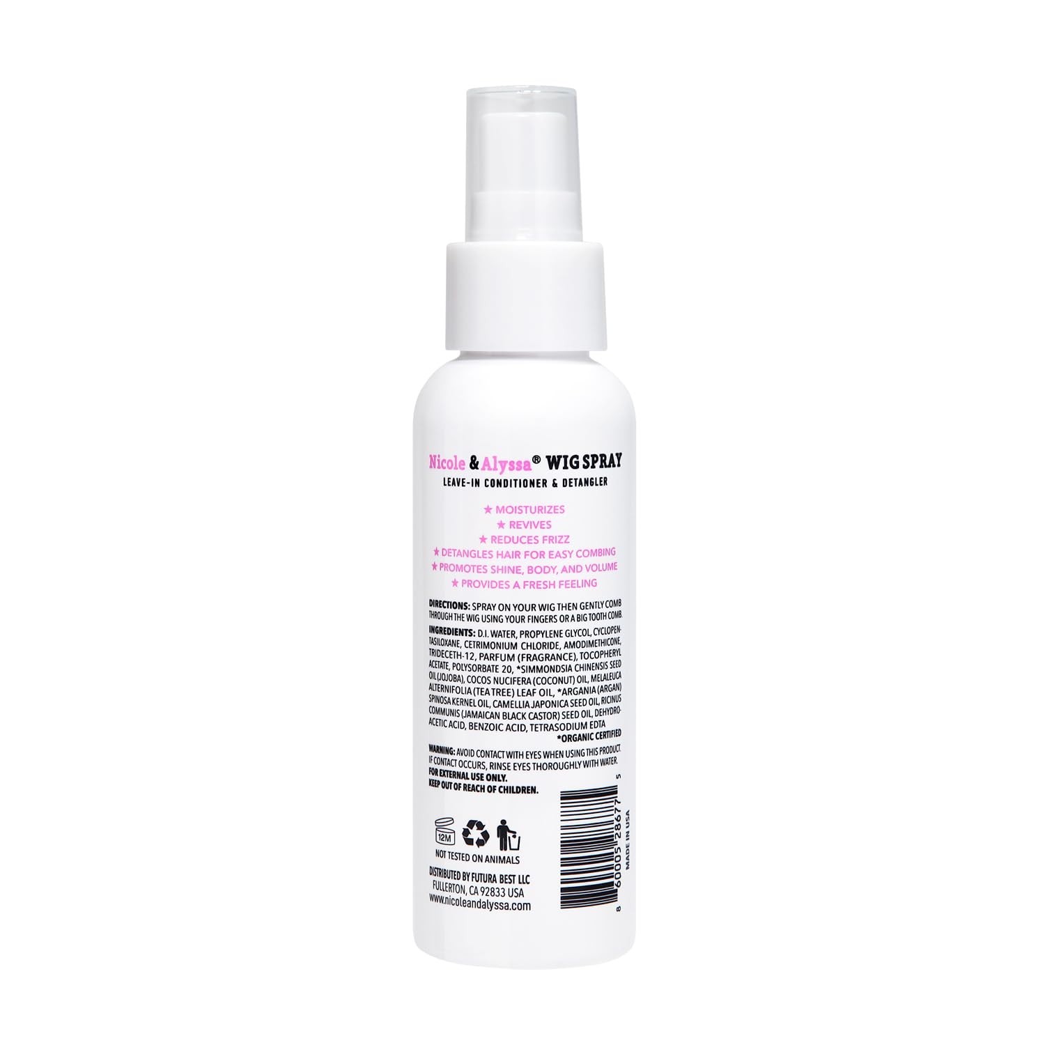 Moisturizing Wig Spray Leave-in Conditioner for Synthetic Hair Travel Size