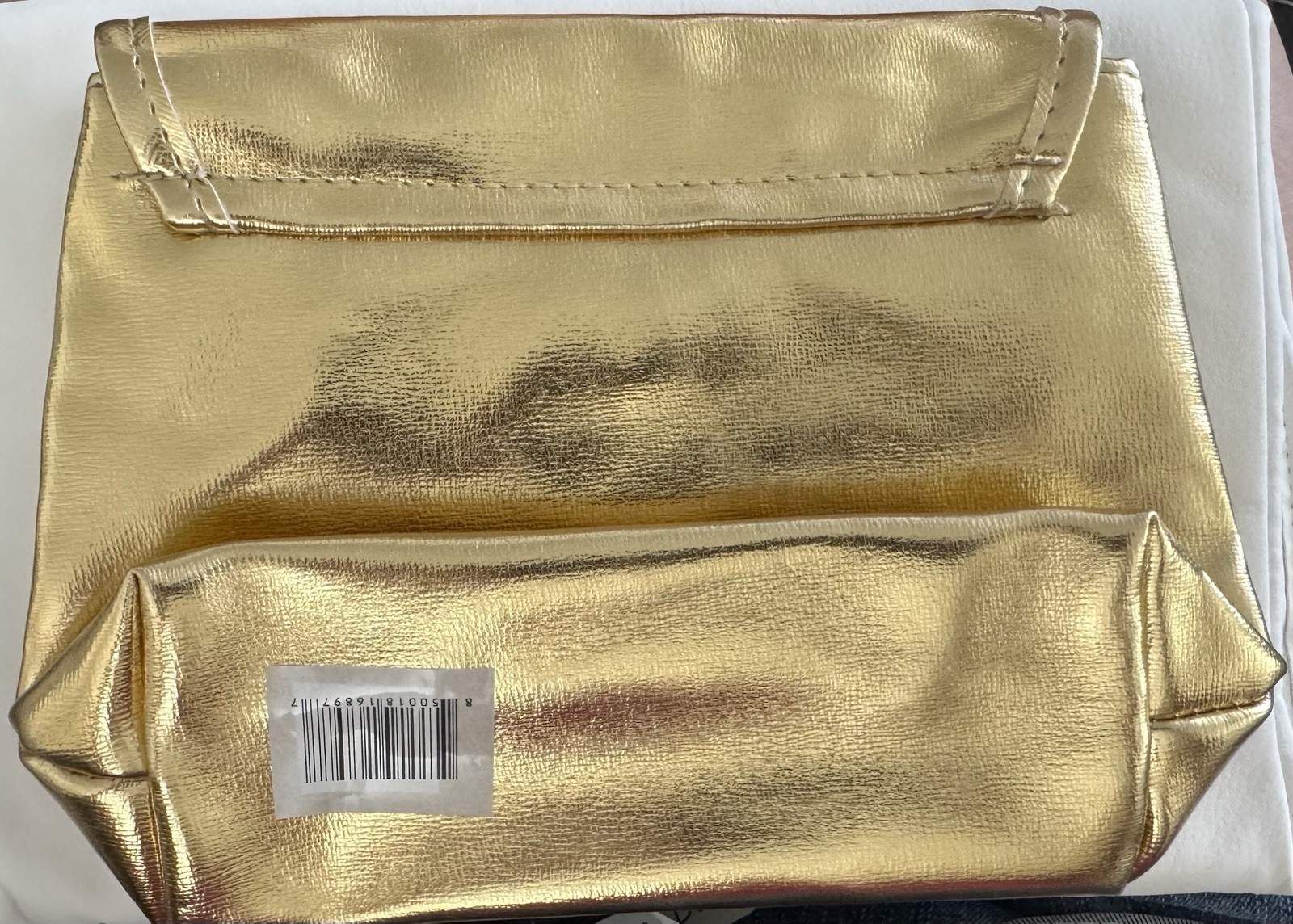 Hidden Crown Gold Metallic Hair Extensions Storage Clutch w/ Flap Closure New