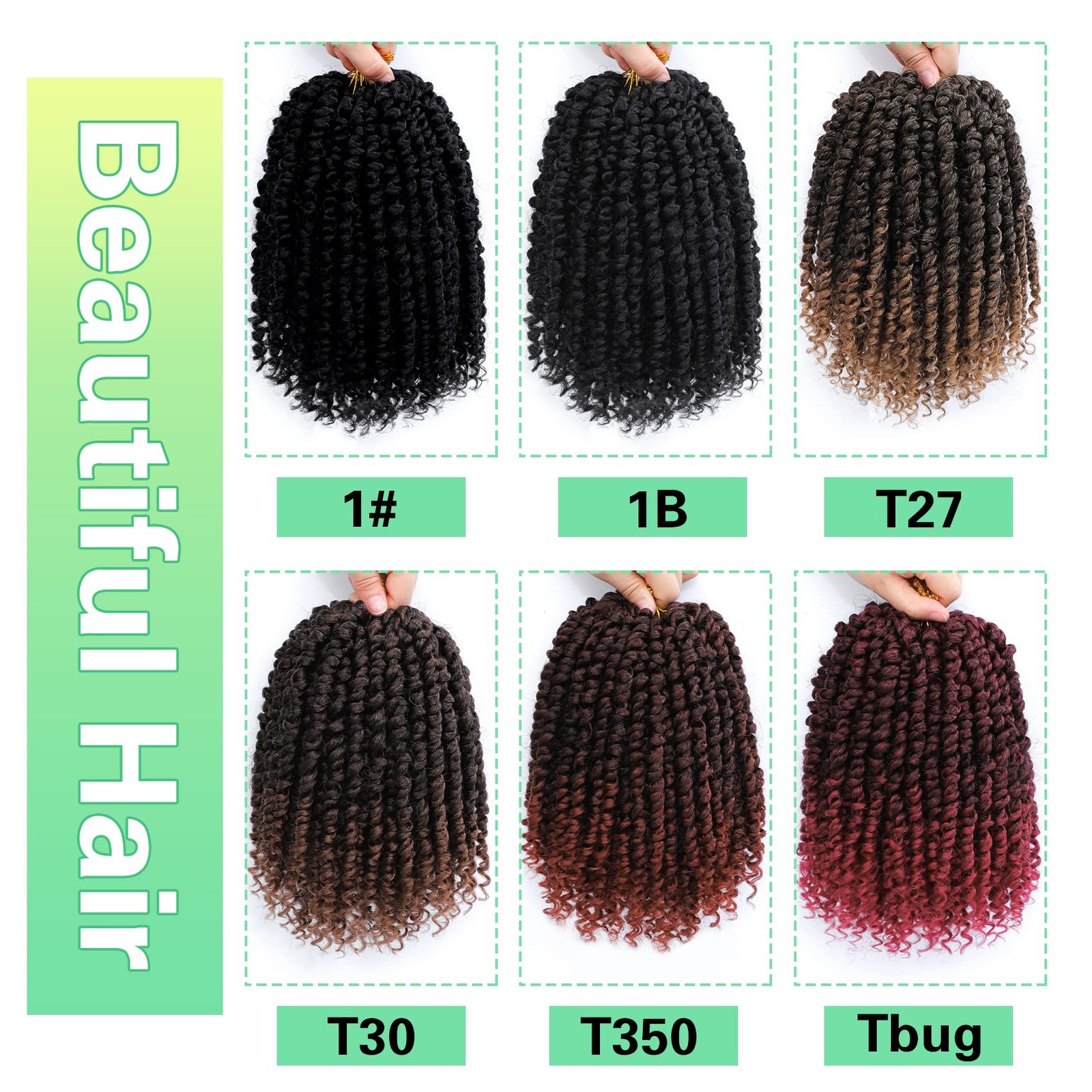 Passion Twist Crochet Hair 8Inch Passion Twist Hair 8 Packs Pre Looped Passio…
