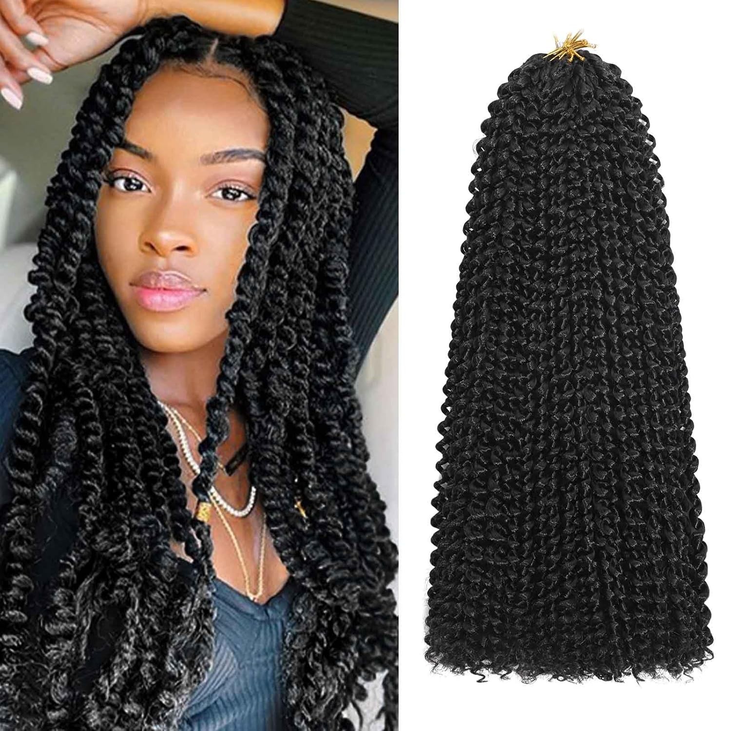 Passion Twist Hair 18 Inch 8 Packs Water Wave Crochet Braiding Hair Extensions
