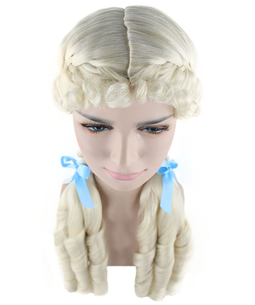 Kansas Farm Girl Blonde Wig Braids Cute Fancy Dress Up Halloween Costume HW-1375
