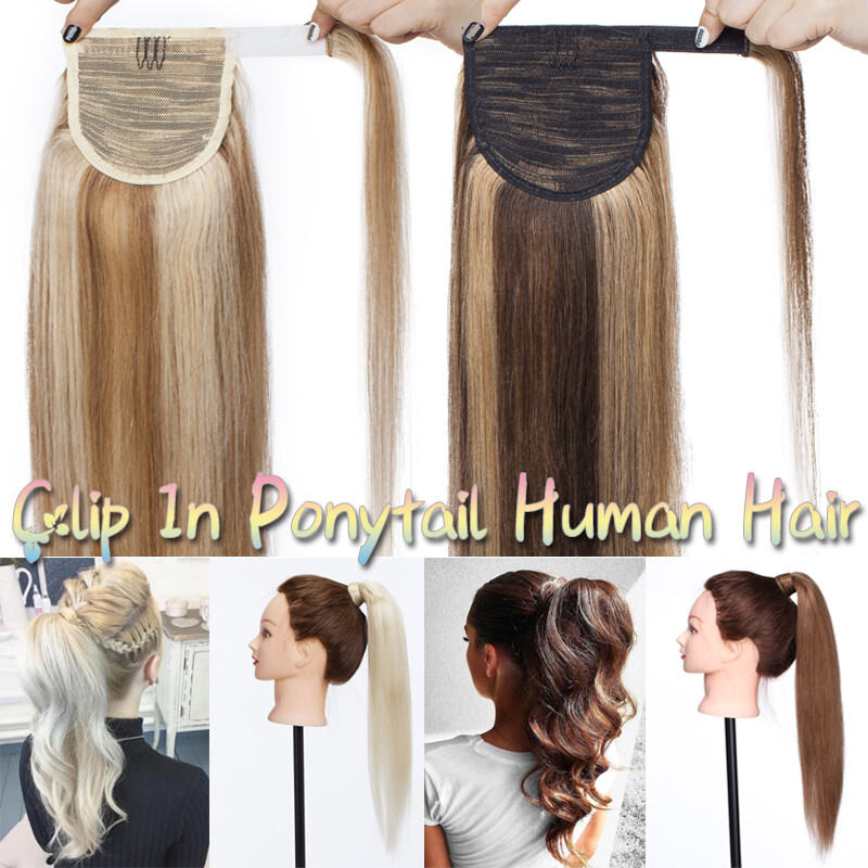 Clip In Wrap Around Claw/Jaw Ponytail 100% Real Remy Human Hair Extensions Piece