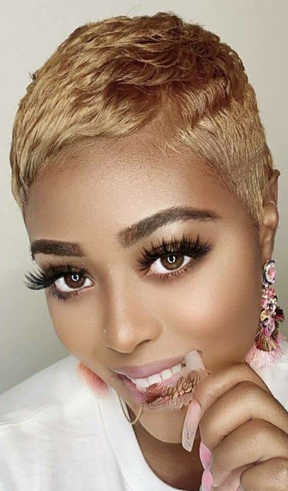 Short Pixie Cut Wigs Human Hair Wigs Layered Black Pixie Wigs