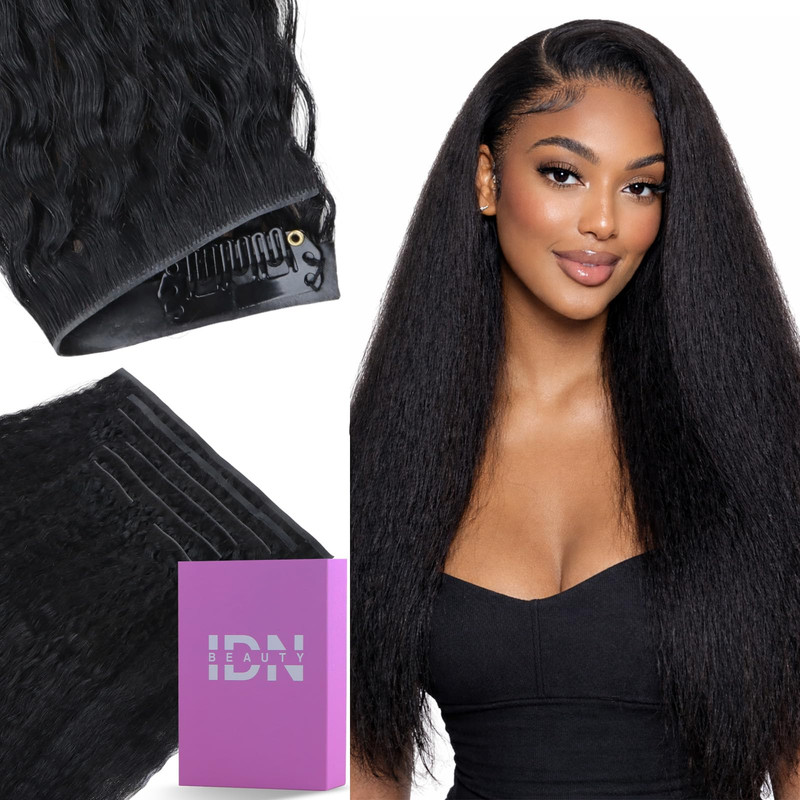 Idn Beauty 52 Invisible Clip In Hair Extensions Real Human Hair Combo Pack