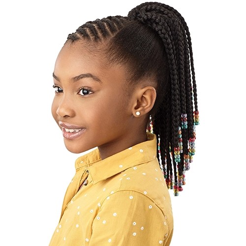 Ponytail for kids – BEADED BOX BRAIDS 12″
