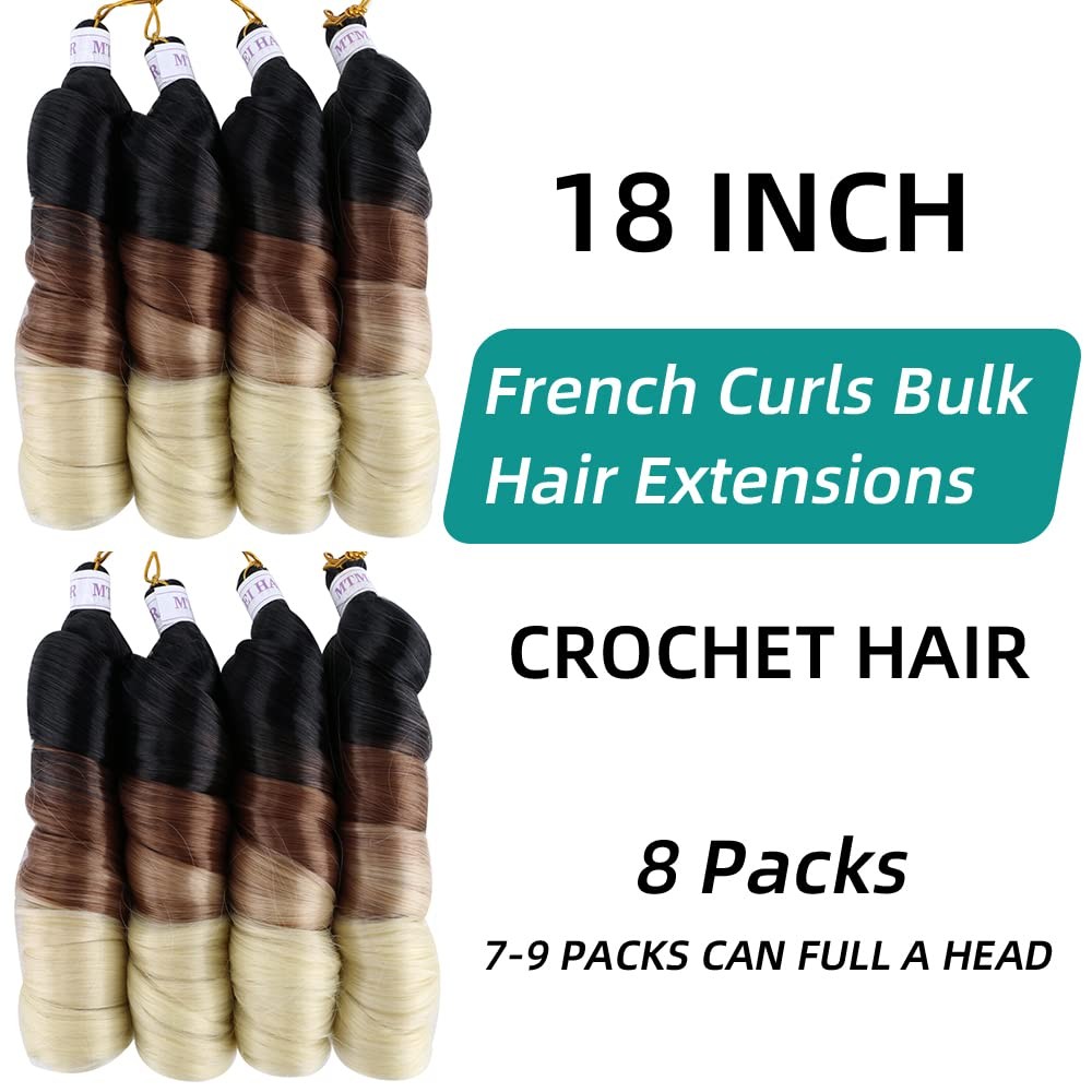 French Curly Braiding Hair for Braids 8 Packs 18 Inch 100G/Pack Loose Wave Br…