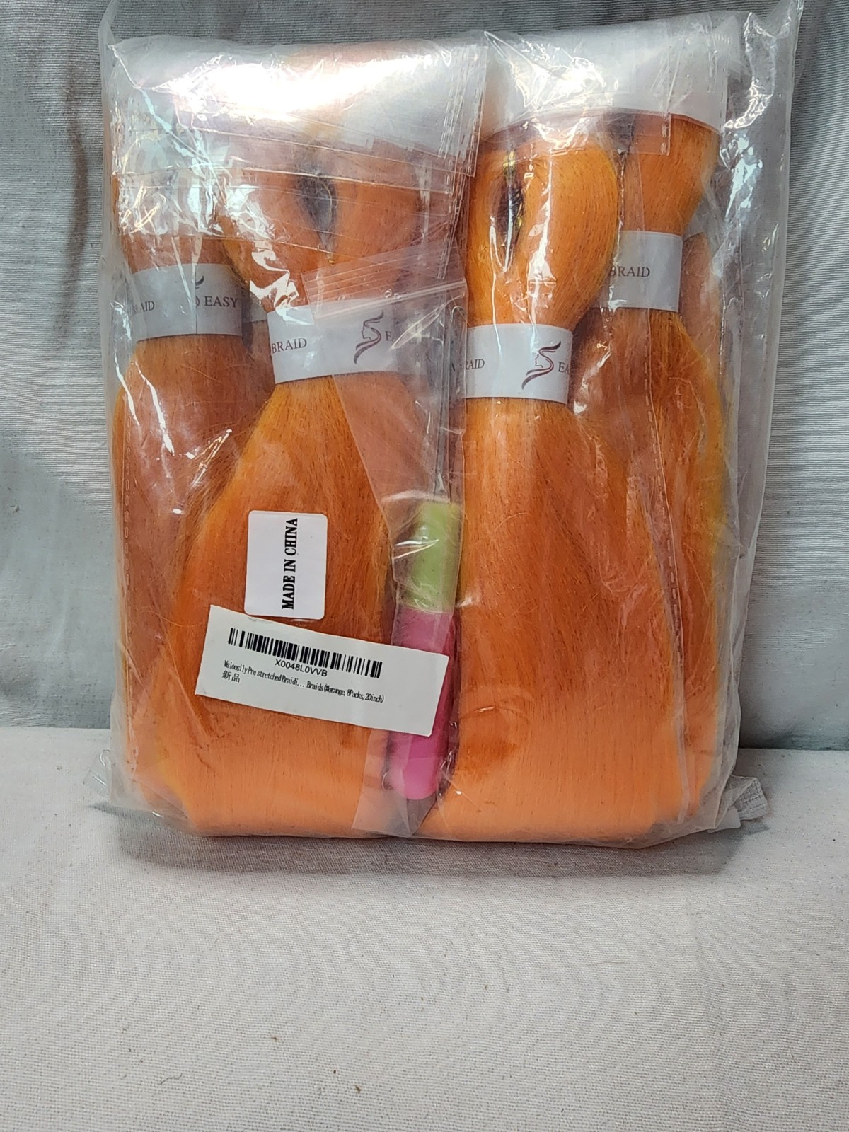 Msloosily Pre-Stretched Braiding Hair 8 PK 20 Inch Synthetic Twist Braids,Orange