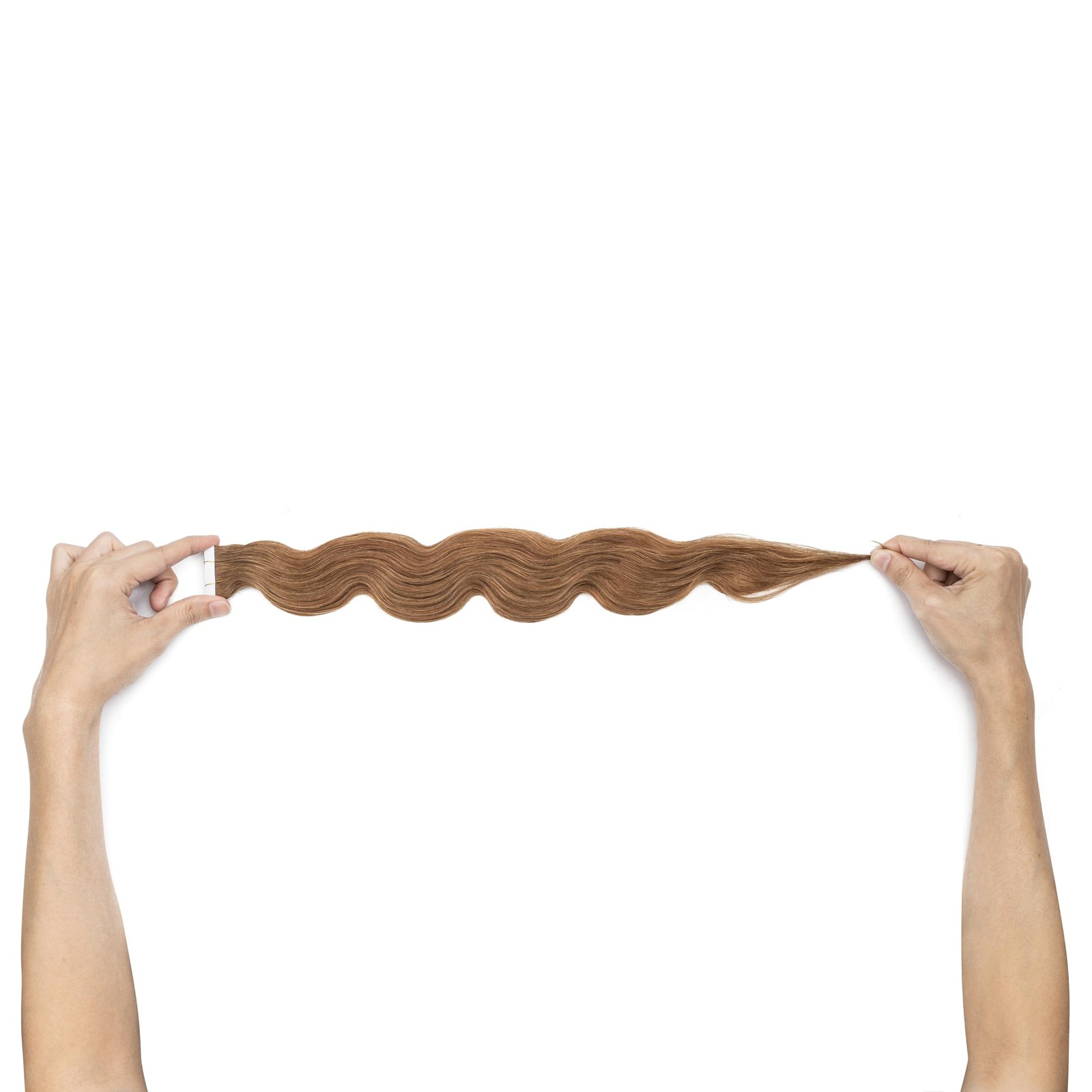 Hairro 14 Inch Tape In Hair Extensions Body Wave Human Hair Blondish Brown