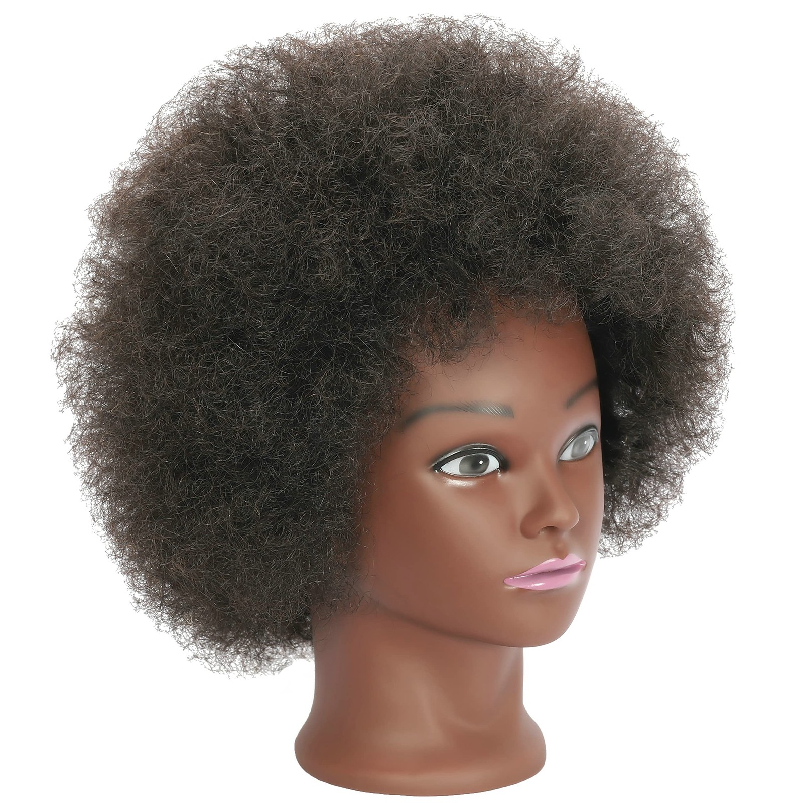 Kinky Curly 100% Real Human Hair Mannequin Head for Hairdresser Practice Afro…
