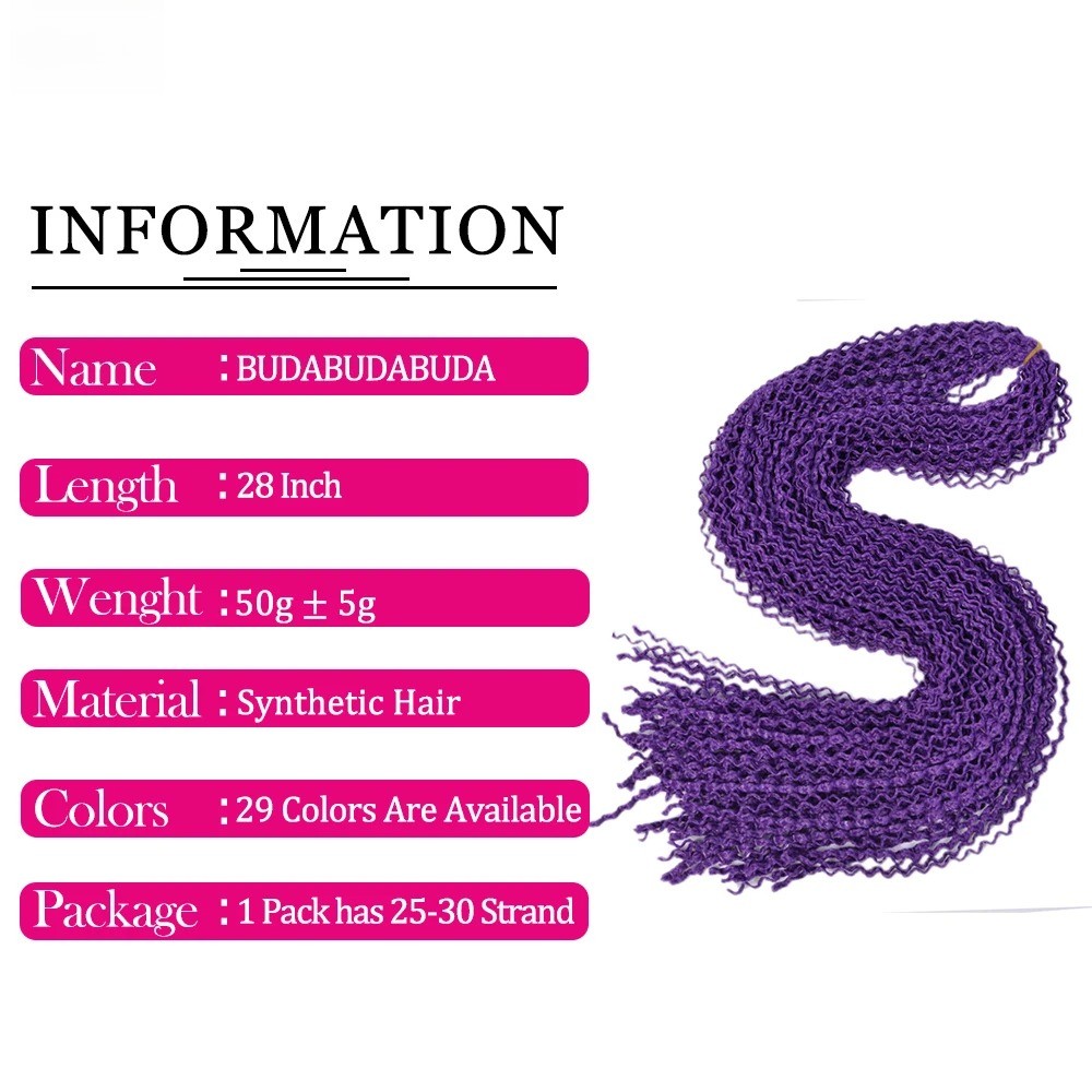 Zizi Curly Wave 28 Inch Long Synthetic Crochet Braiding Hair Extensions Thin