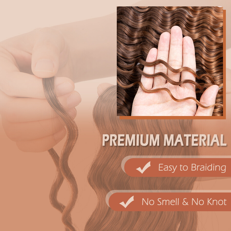 Deep Wave Bulk Braid 8/14/28″ Locs Boho Weave Braiding Curly Braids Extensions