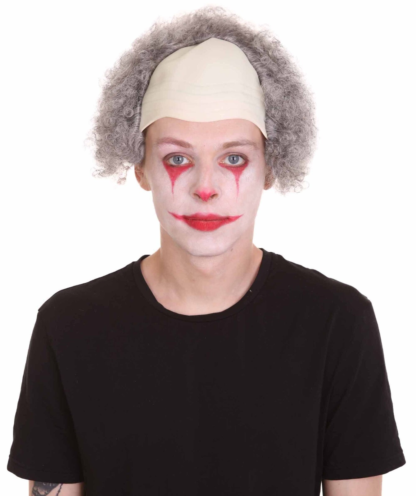 HPO Adult Unisex Half Bald Curly Scary Clown Wig, HM-1172A