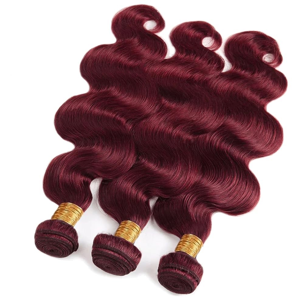Burgundy Bundles Human Hair Wine Red Body Wave Huamn Hair Bundle 28 30 32 Inc…