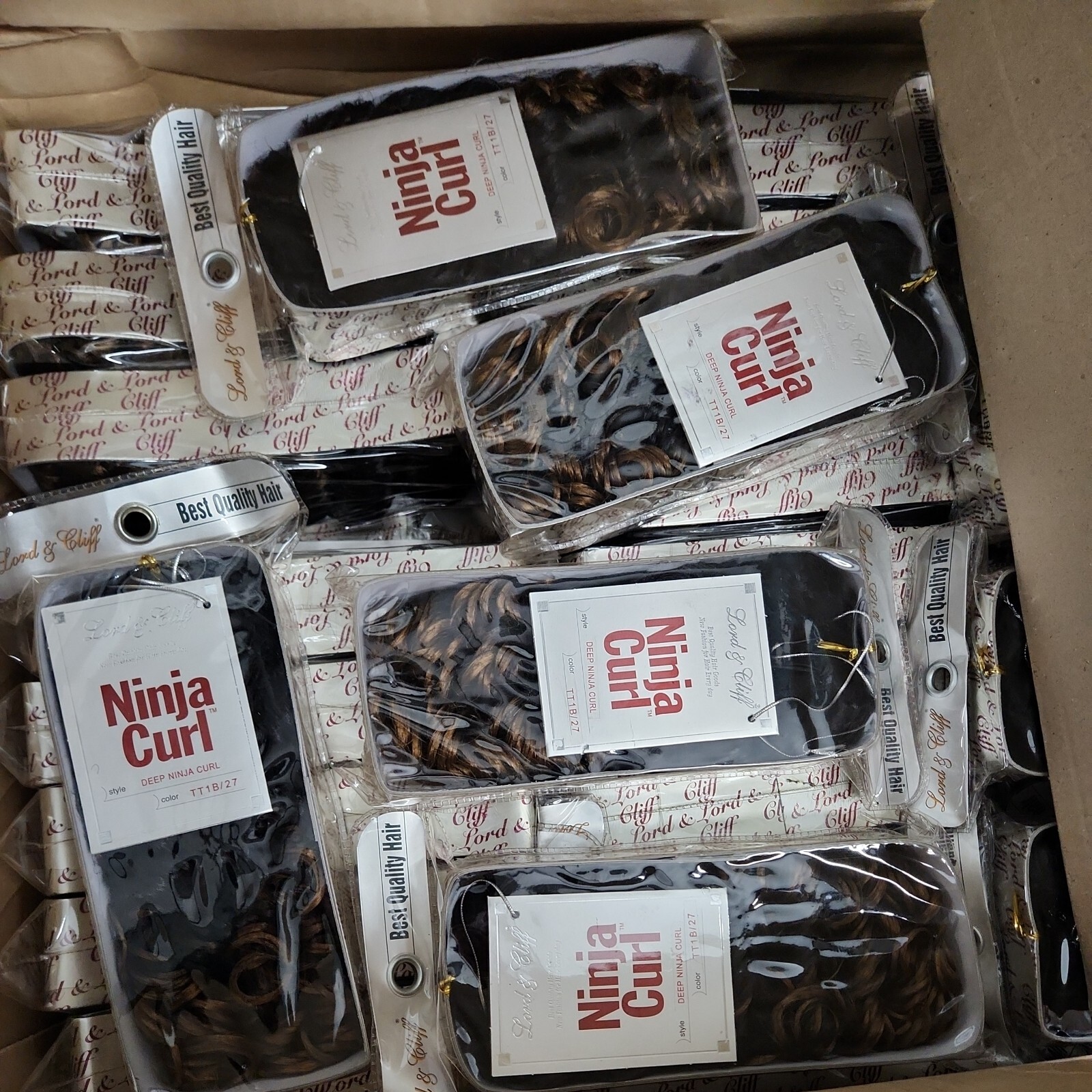Wholesale Lot 10 LORD & CLIFF deep Ninja Curl Hair Extensions Draw String