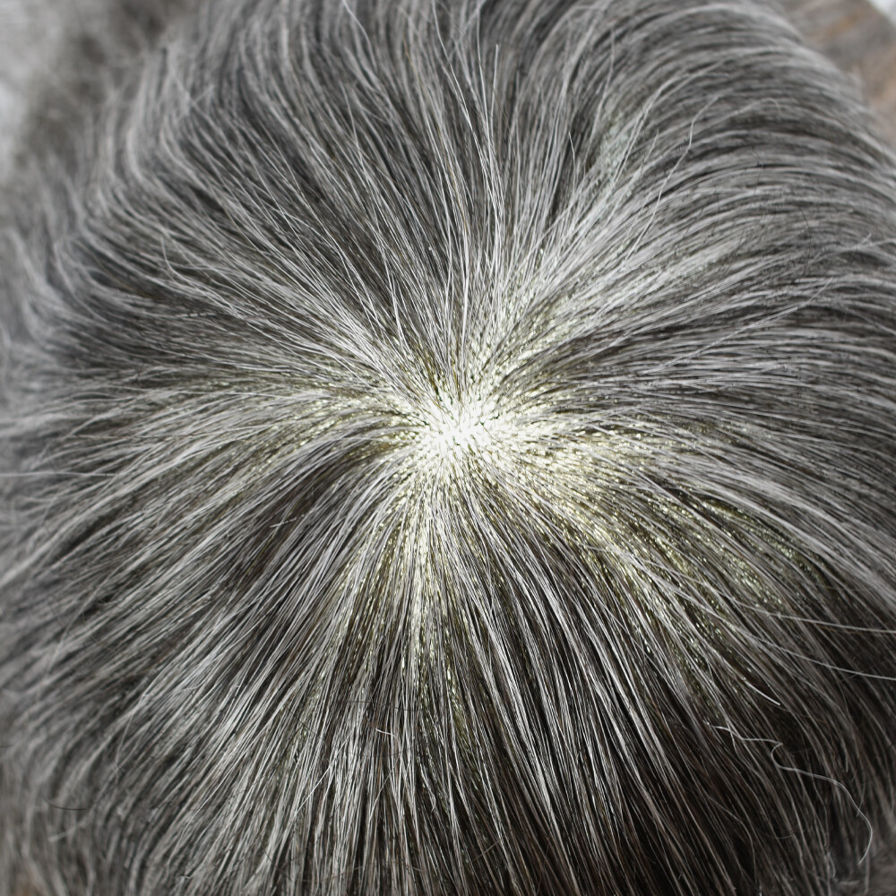 Mens Toupee Hair Replacement System Full French Lace Hairpiece Wig for Men US