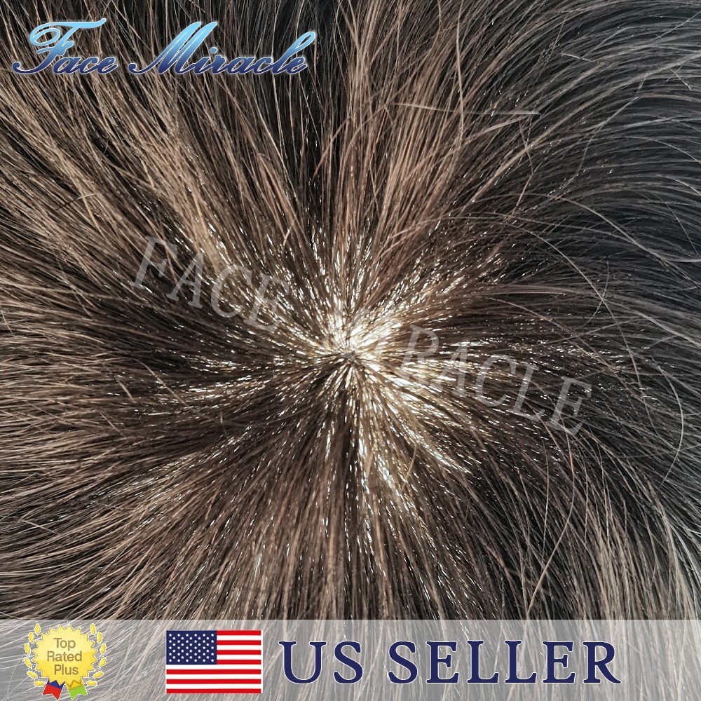 Mens Toupee Hairpiece Thin Skin Toupee for Men Human Hair System Wigs PU Inject