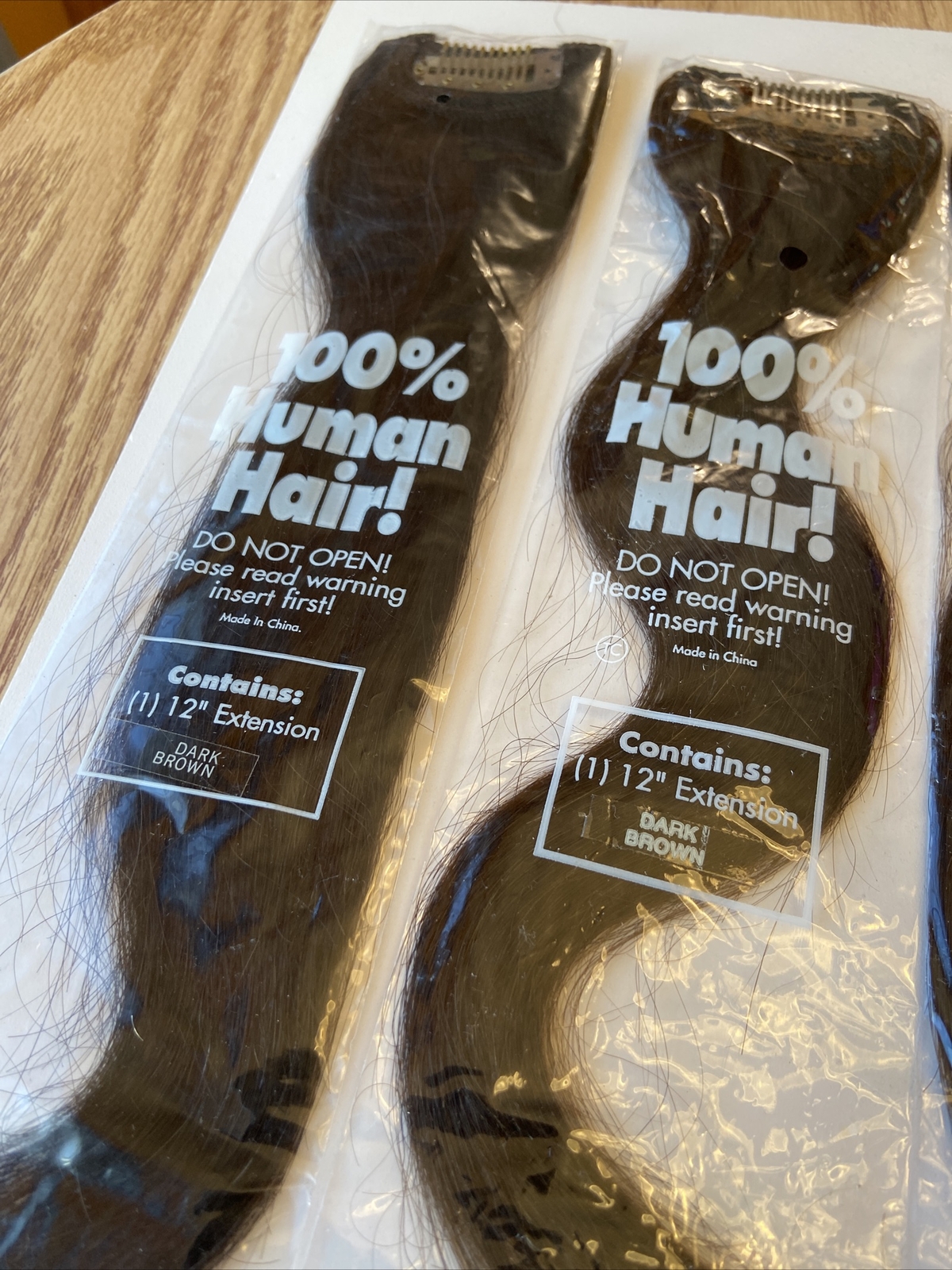 Brandless 100% Human Hair 12” 8” 6” Combs 14 PCS Clip In Extensions Dark Brown H