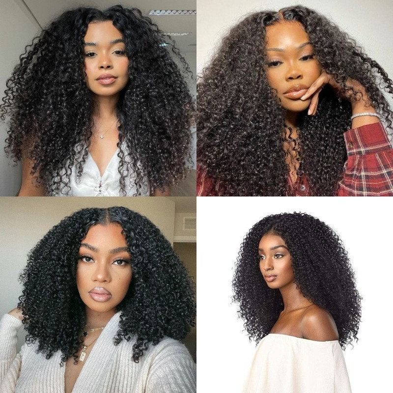 8-24″ Afro Kinky Curly Brazilian Human Hair Clip in Extensions Full Set Black