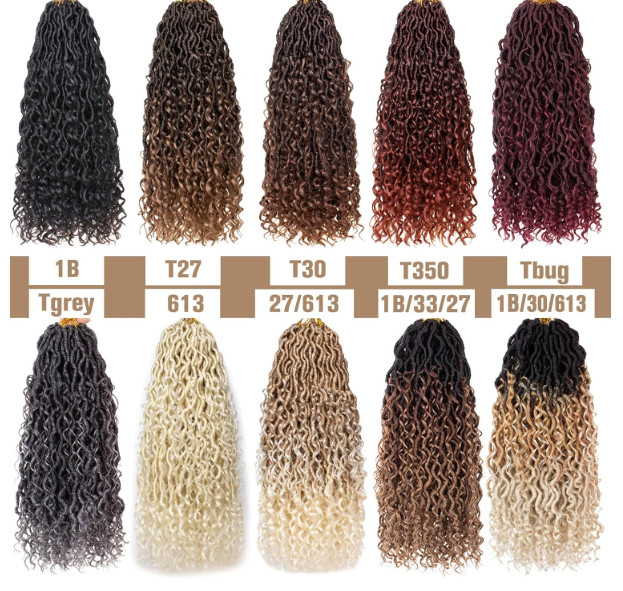 COOKOO Bohemian River Faux Locs Synthetic Braids Hair 18 Inch 8 Packs Burgundy