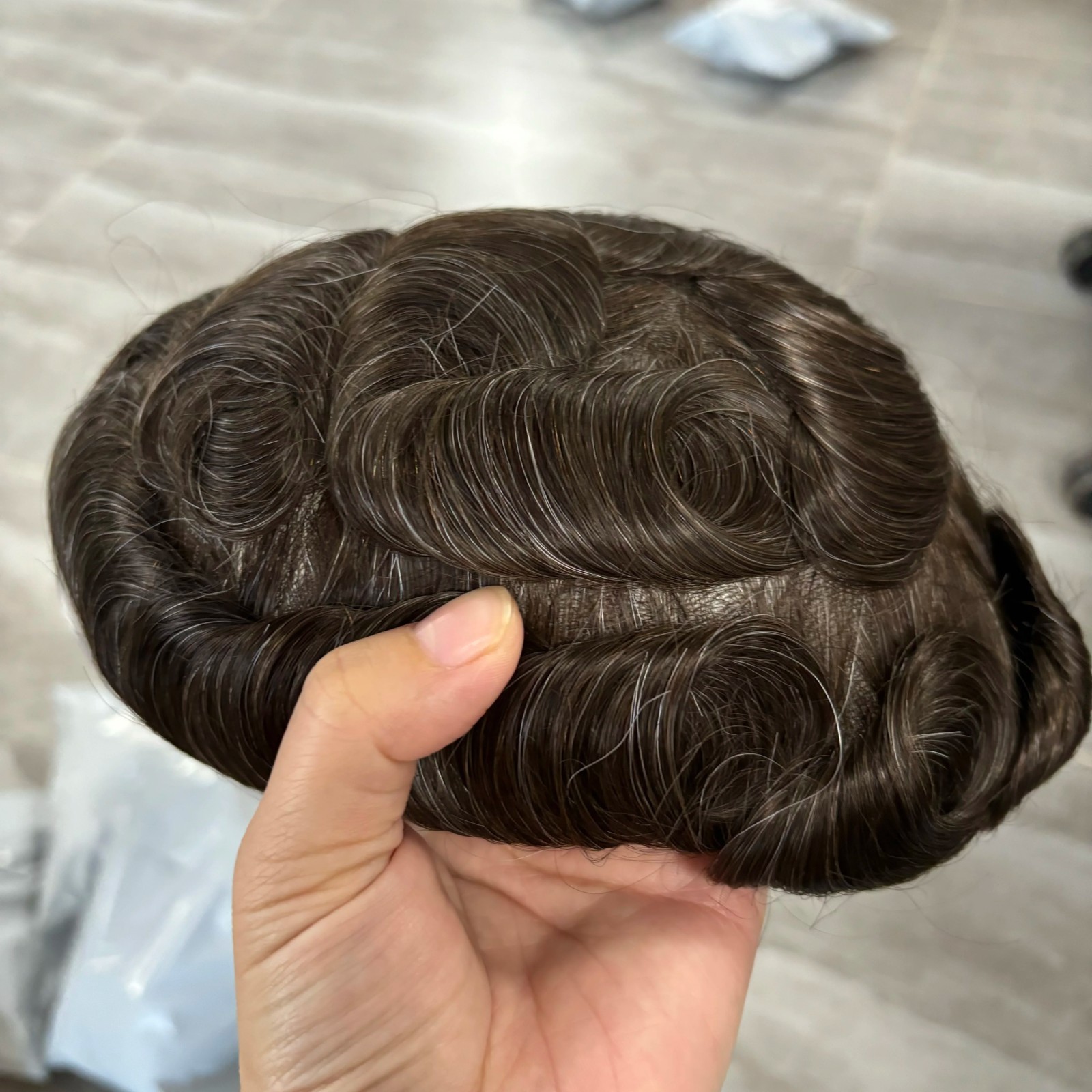 80% Density 0.02mm Ultra Thin Skin Toupee Blonde Human Hair Undetectable Skin