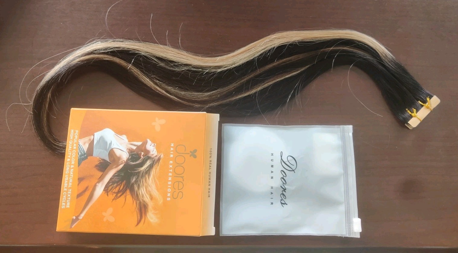 20″ Human Hair Invisi Edge Extensions Doores T1B/19P1B 10pcs 25g