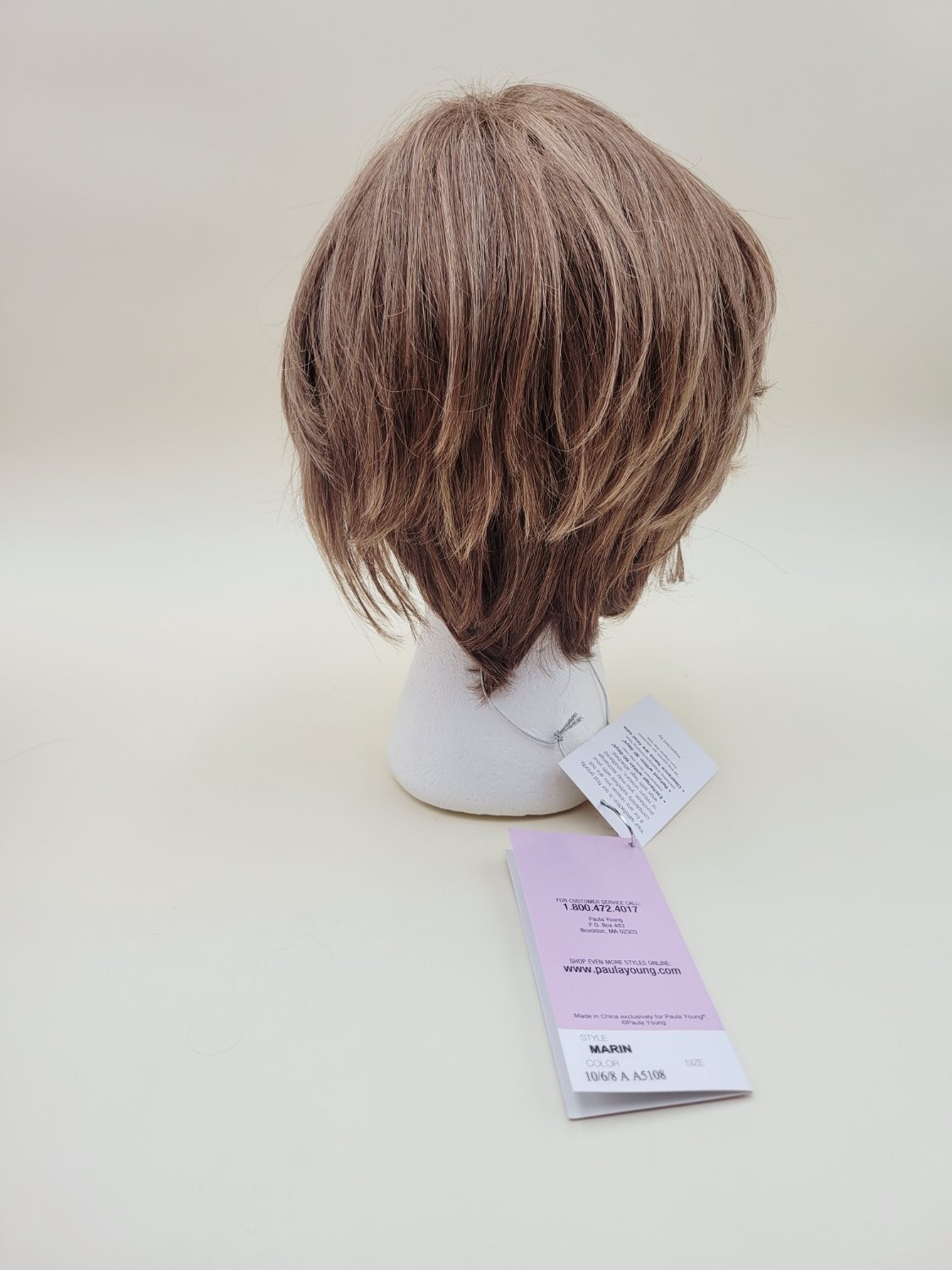 Paula Young Marin 100% Human Hair Wig 10/6/8 A Light Brown Highlights Average
