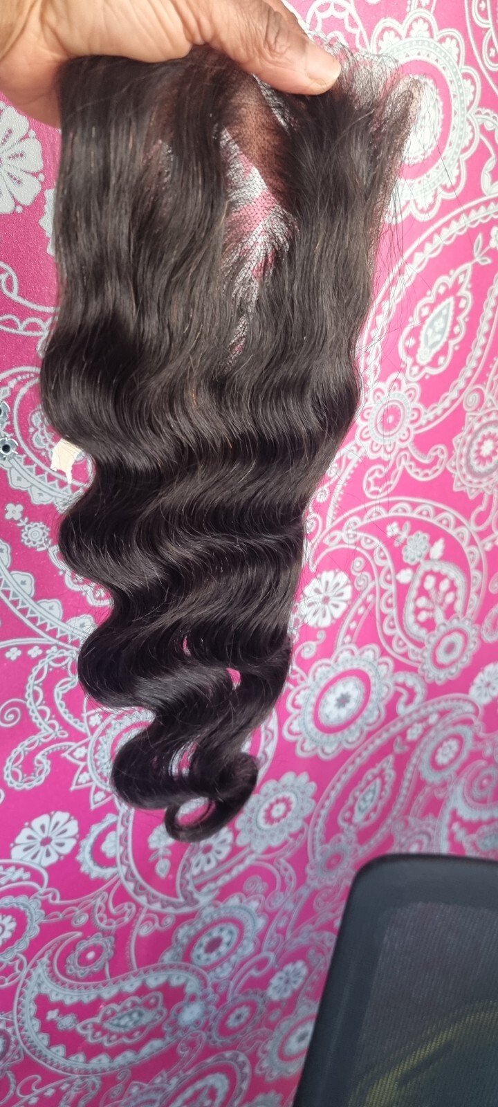 18INCH 6X6 NATURAL 1B# HD WIDER LACE CLOSURE BRAZILIAN HUMAN HAIR BODY WAVES 90G