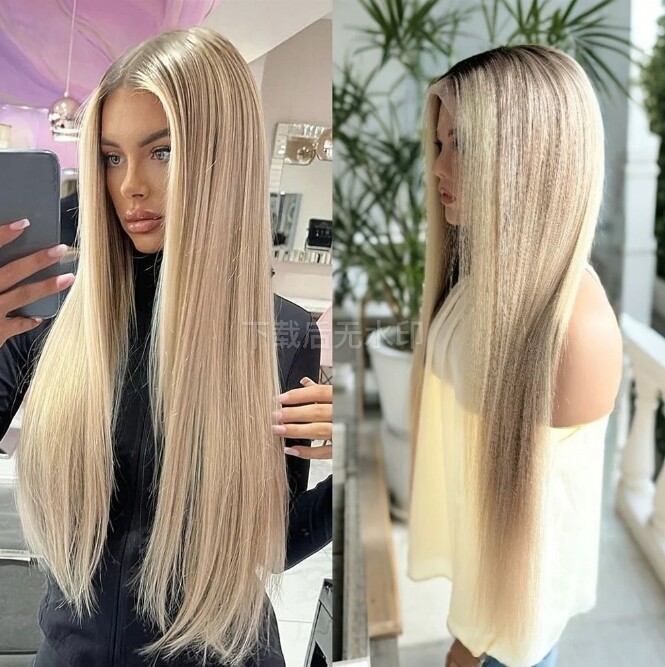 Trend Highlight Beige Blonde Wig Human Hair 13×4 Lace Front Human Hair Wigs