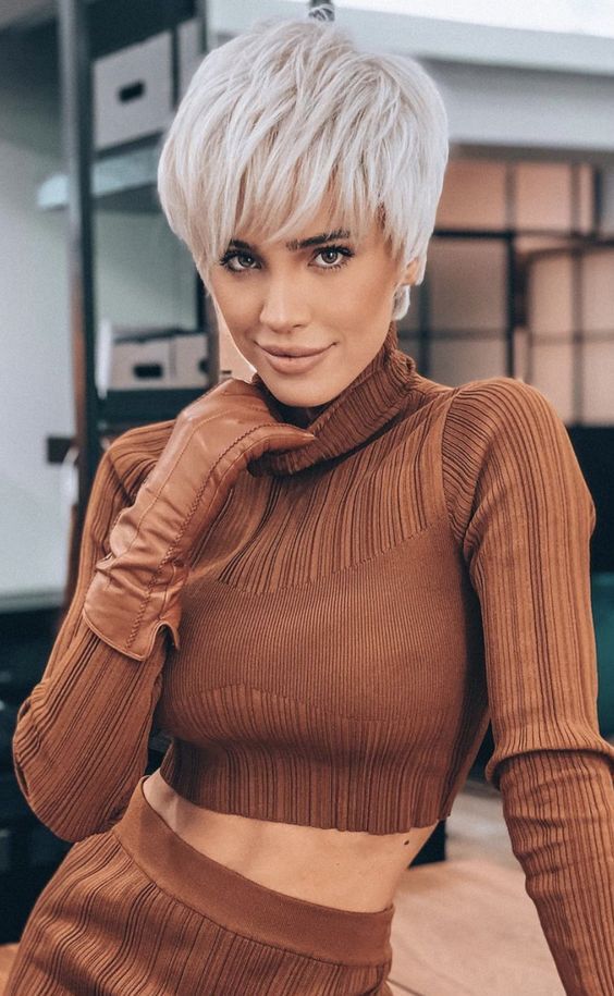 Short Pixie Cut Light White Gray Synthetic High-quality Wigs Cosplay Party New