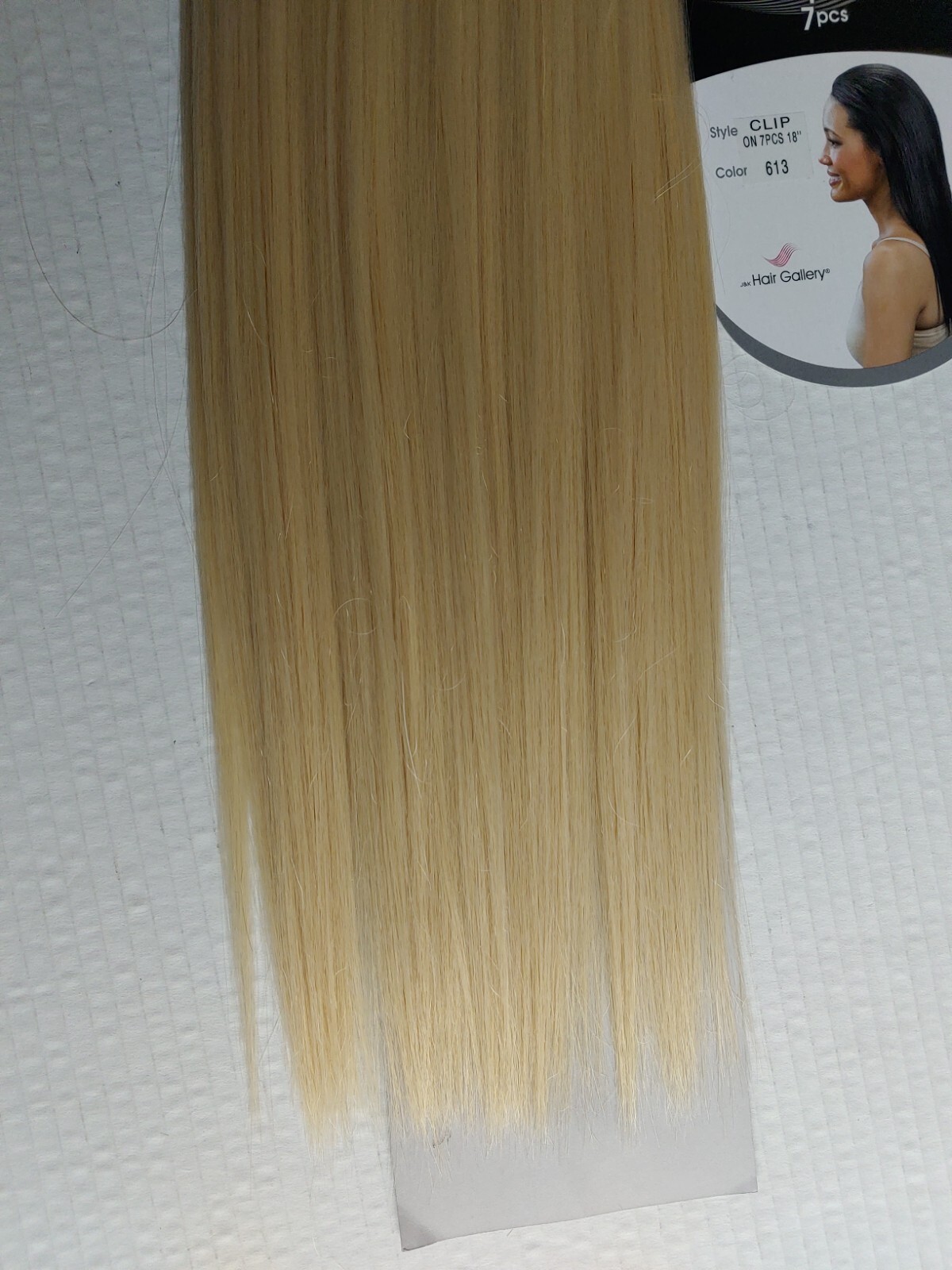 18″ Clip-on hair extensions Light Blonde #613 Easy to style Yourself