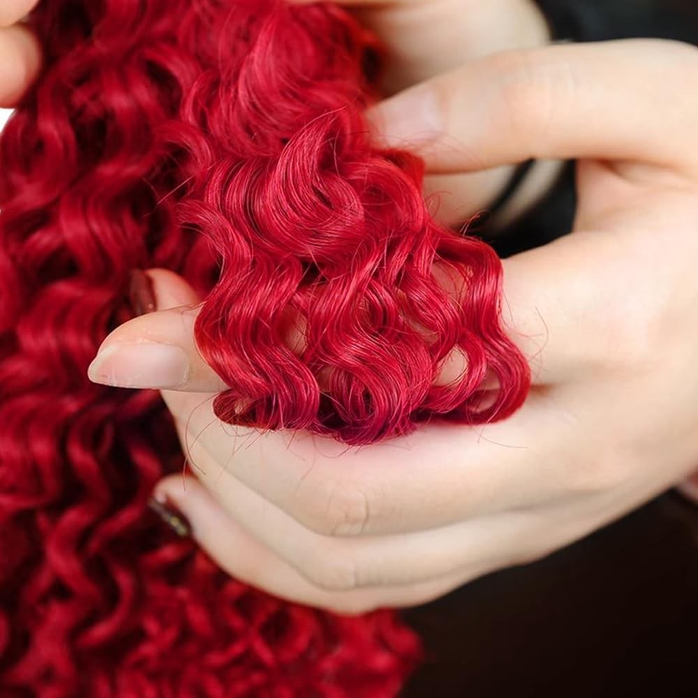 Gveoxvo Burgundy Bundles Human Hair Red Bundles 24 26 28 Inch Unprocessed