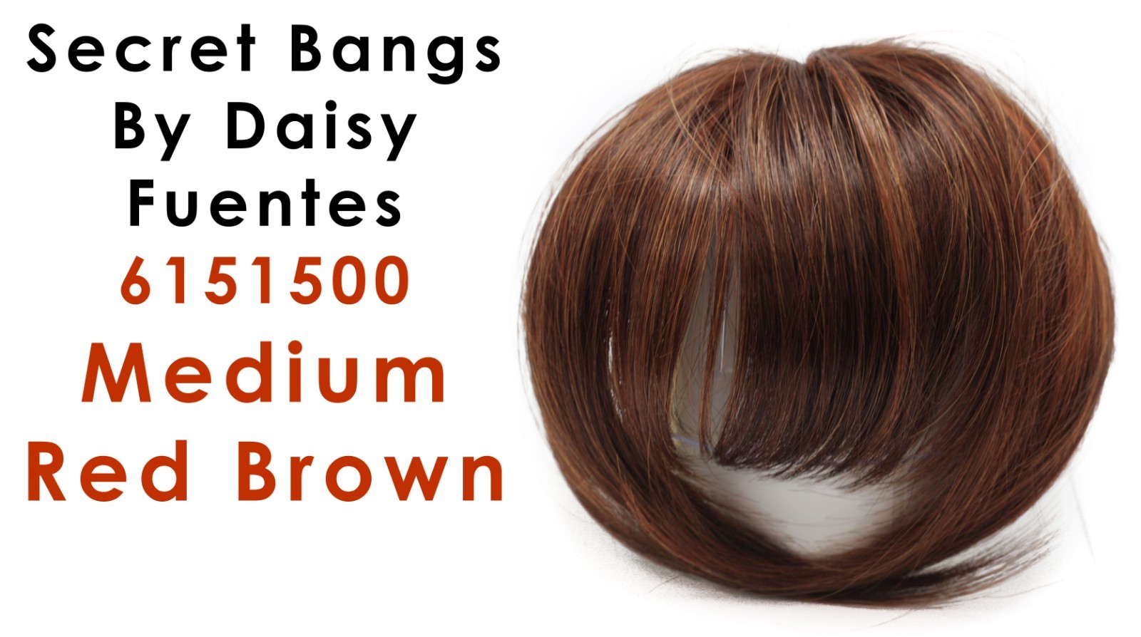 Secret Bangs By Daisy Fuentes 6151500 Medium Red Brown Light Weight Textured